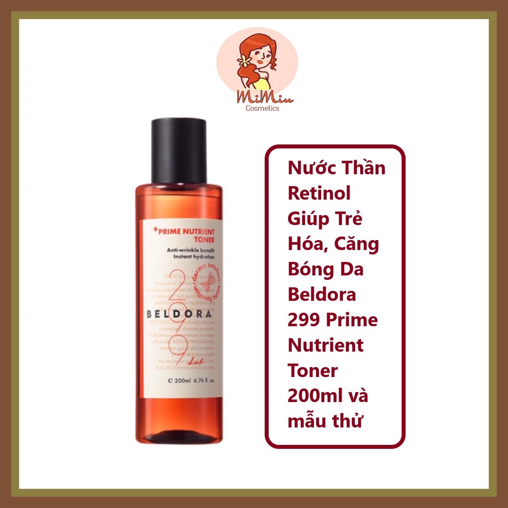 Nước thần Retinol trẻ hóa cang bóng da Beldora 299 Prime Nutrient Toner