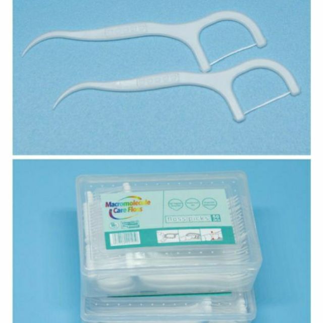 (Freeship Đơn 50k)_Hộp 50 Chiếc Tăm Chỉ Nha Khoa FLOSS PICKS Tiệt Trùng Sợi Chỉ Mảnh