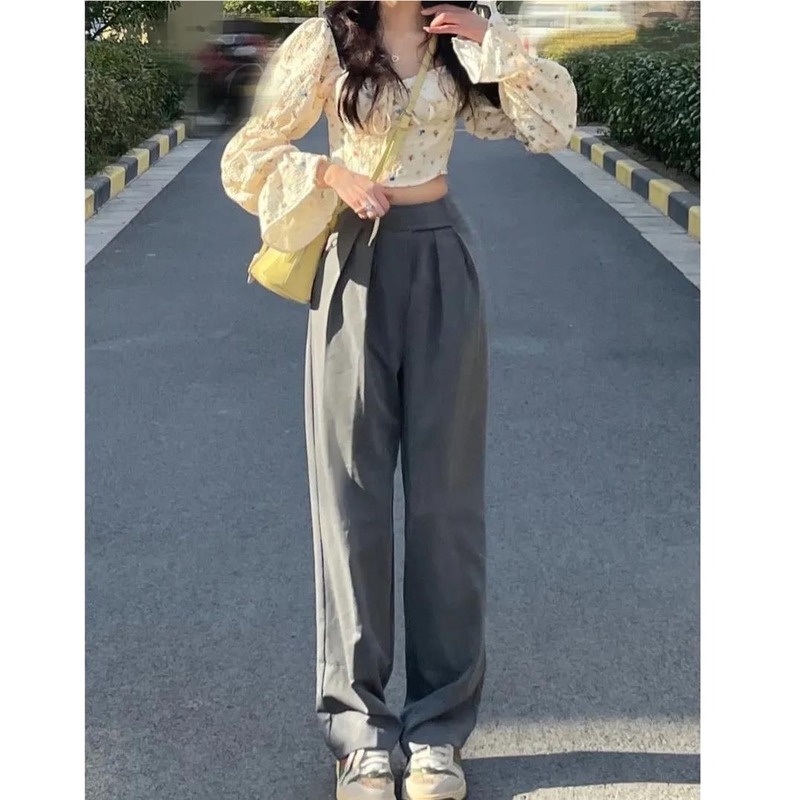 Áo Sơ Mi Ngắn Dáng Ôm In Hoa Kiểu Pháp Thời Trang Xuân Hè 2022 Mới