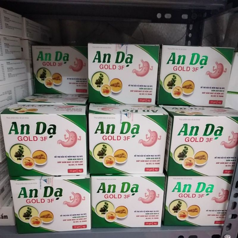 AN DẠ GOLD 3F hộp 10 gói - An dạ gol 3f - An dạ forday - Hỗ trợ bảo vệ niêm mạc dạ dày, giảm acid dịch vị