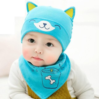 Set mũ + yếm cotton cho bé yêu