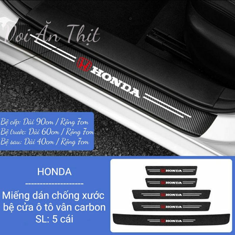 Nẹp Dán Vân Carbon Chống Trầy Xước Bảo Vệ Bậc Cửa Xe Hơi/ Bảo Vệ Cốp Sau