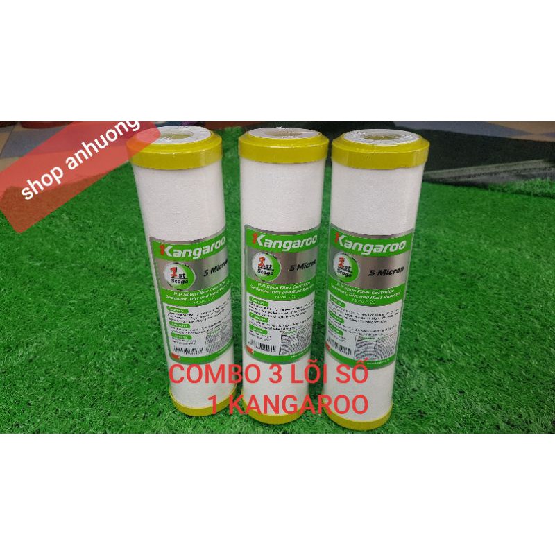 Combo 3 lõi số 1 kangaroo, bộ lõi lọc chính hãng, lõi lọc nước kangaroo