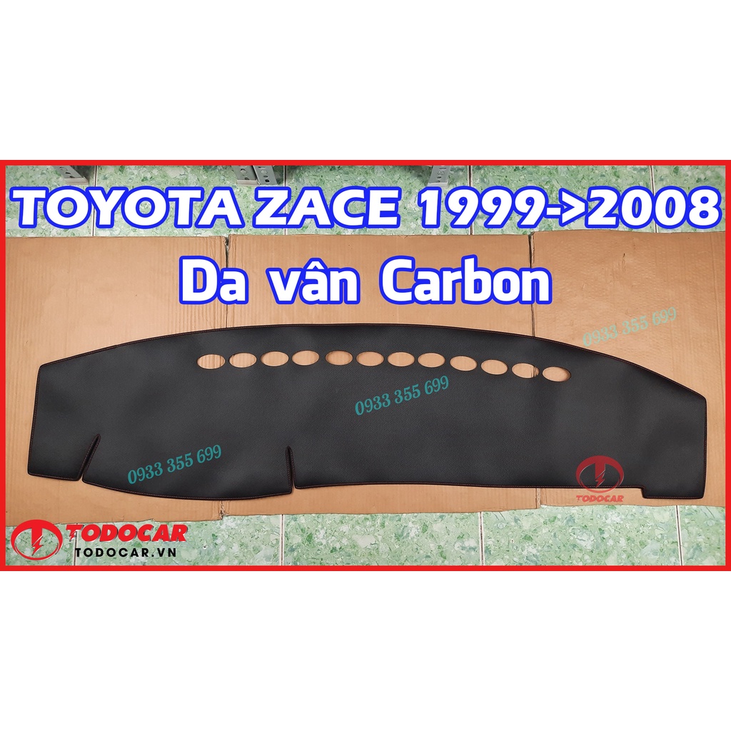 Thảm Taplo TOYOTA ZACE bằng Nhung lông Cừu, Da vân Carbon, Da vân Gỗ 1999 2000 2001 2002 2003 2004 2005 2006 2007 2008