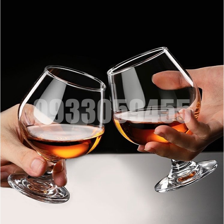 Bộ 6 ly thủy tinh brandy glass pha lê uống rượu vang đỏ, cốc uống sâm panh chân thấp