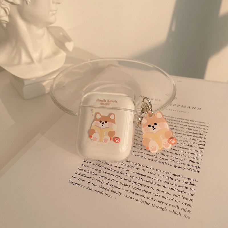 Vỏ case gấu bảo vệ bao đựng tai nghe airpods 1 2 PRO - Ốp airpods chống va đập, trong suốt in hình