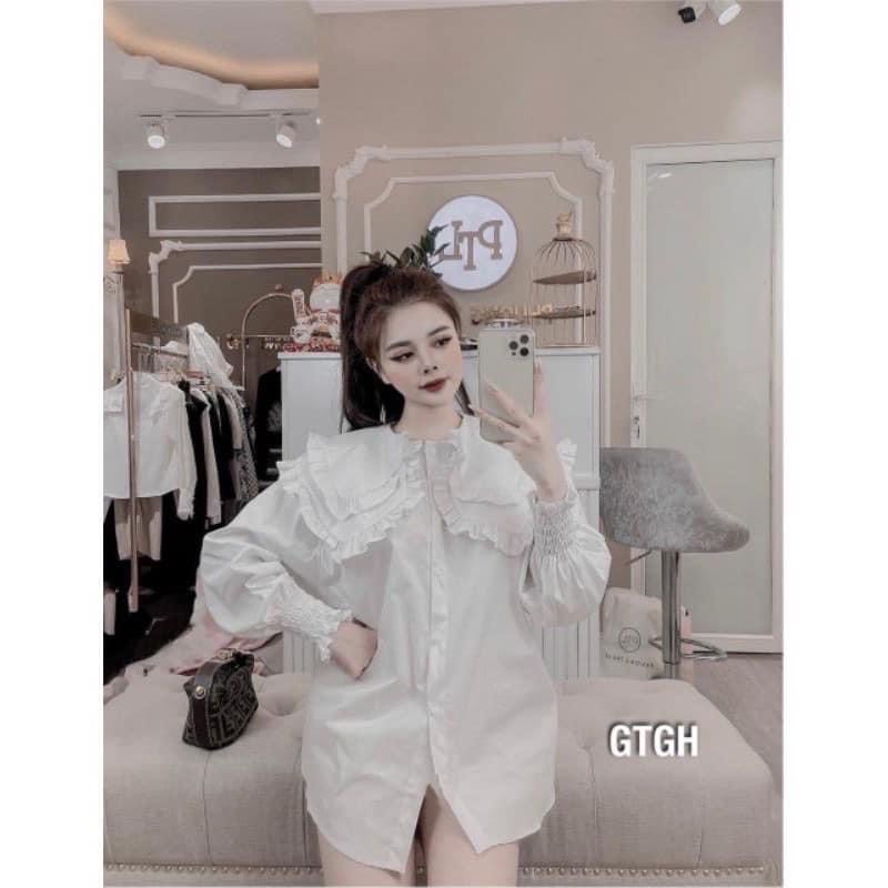 Sơ mi nữ cổ bèo chất mềm mại form thụng tay bèo xinh lắm cơ (CT-Y55P)