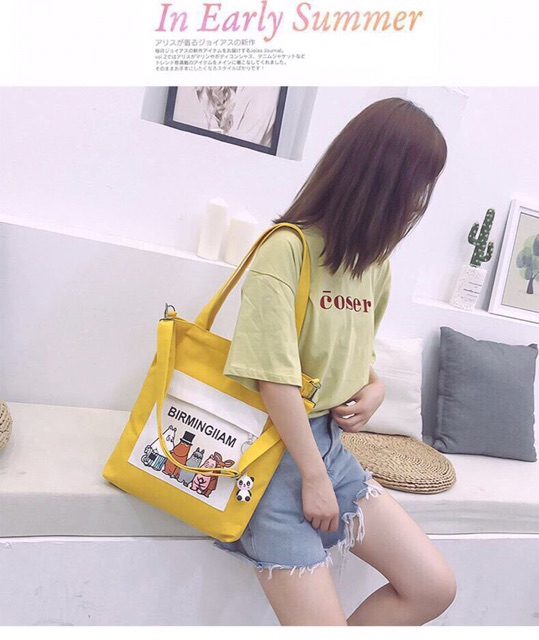 TÚI TOTE ĐEO 2 KIỂU GIÁ SỈ 5 CHÚ LỪA