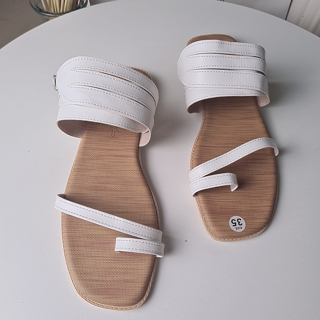 Sandal nữ đề bằng quai chéo xỏ ngón phong cách hiện đại đi chơi đi biển