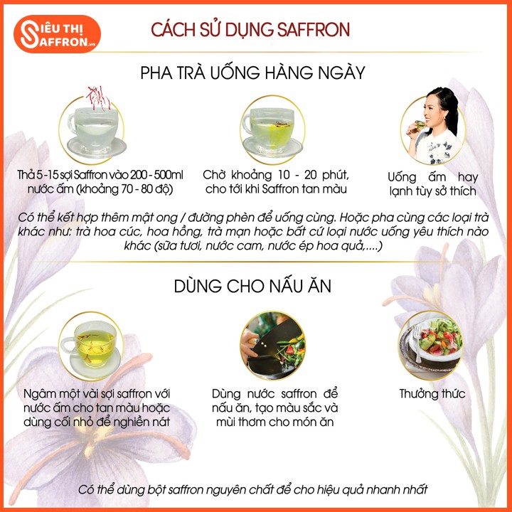 [Combo 2 hộp] Nhụy hoa nghệ tây Saffron Shyam 01Gram [Tặng 1Gram bột, trà hoa hồng]