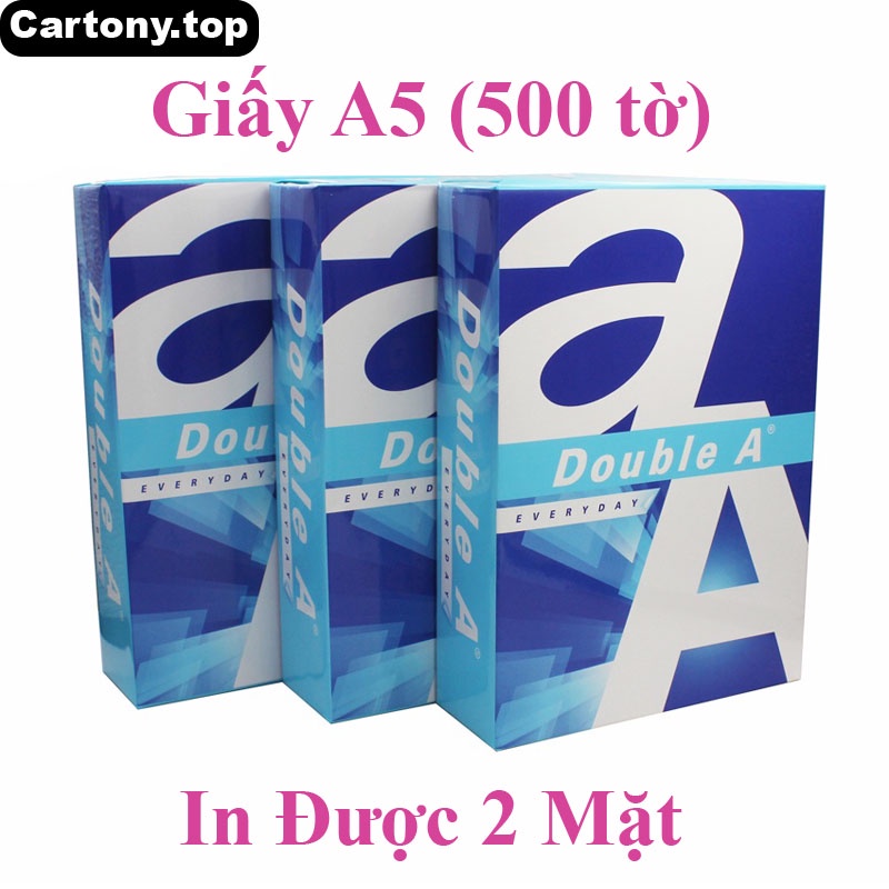 Giấy A5 Double A dày 70gsm 500 tờ trắng mịn