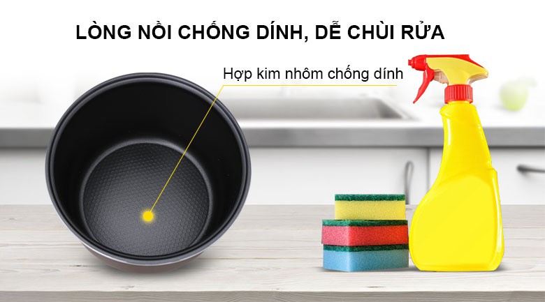 Nồi cơm điện Kangaroo 1.2 lít KG826S Chính Hãng- Lòng nồi 2 lớp, dày 2 mm, phủ chống dính- BH 12 tháng