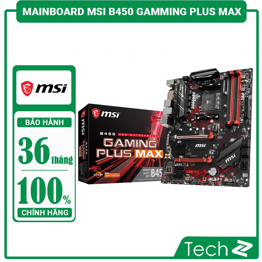 Mainboard MSI B450 GAMMING PLUS MAX (AMD B450, Socket AM4, m-ATX, 4 khe RAM DDR4)