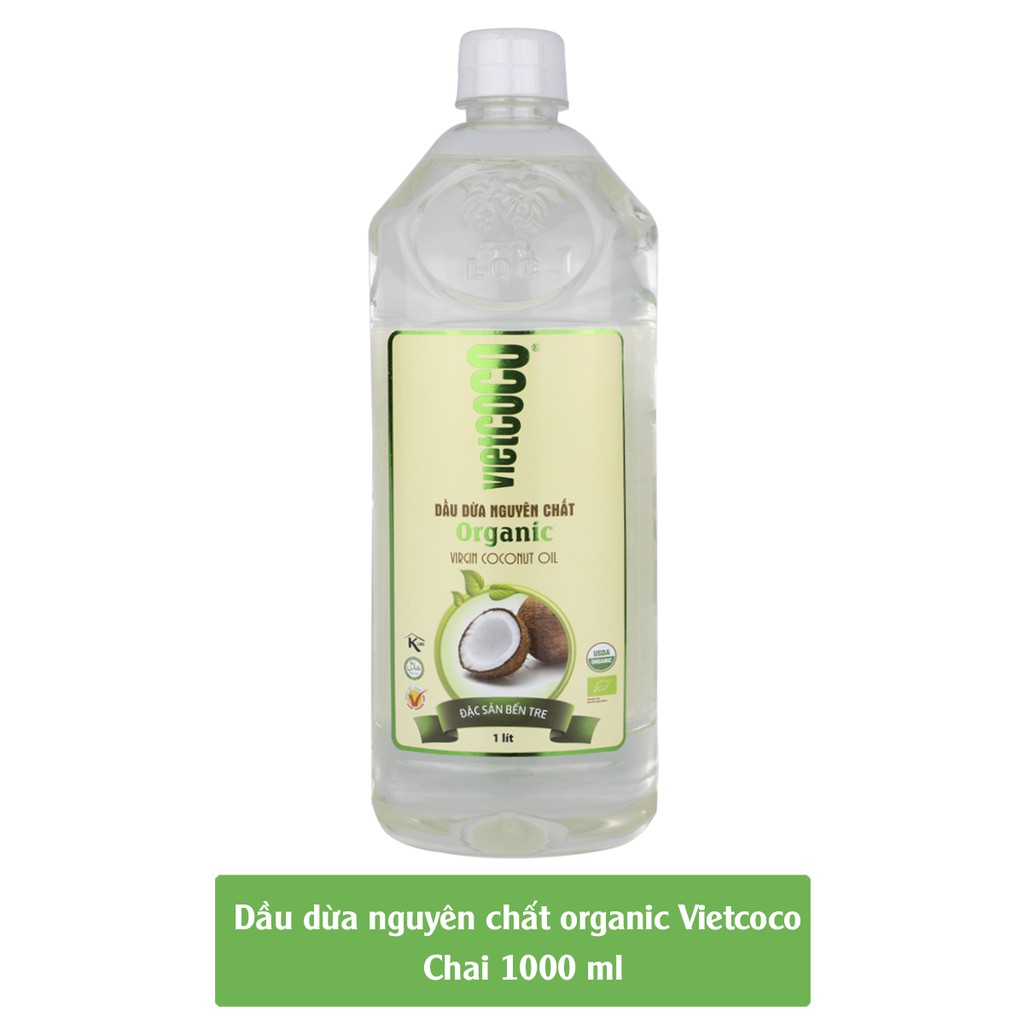 Dầu dừa nguyên chất Organic Vietcoco chai PET 1 lít