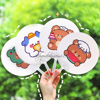 ♥️Quạt Mini Cầm Tay Tròn Hình Gấu Dễ Thương Siêu Cute♥️