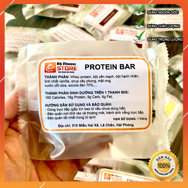 Bánh PROTEIN BAR - Giảm Cân, Tăng Cơ, Bữa Phụ Trước Tập, Ăn Vặt Ít Béo, Hạn Chế Calo, Nhiều Protein, Đồ Ăn Healthy, Tiện