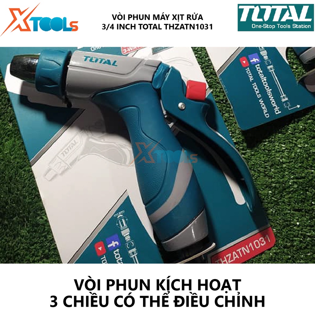 Vòi phun máy xịt rửa TOTAL THZATN1031 vòi xịt phun nước 3 tia Kích thước 15*3.59*17.5cm,Vòi xịt rửa, phun nước [XTOOLs]