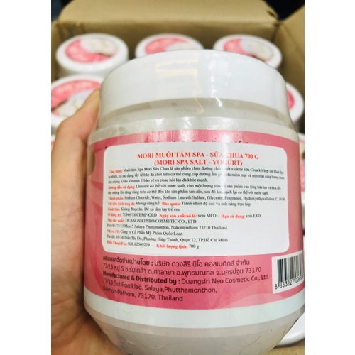 Muối tắm  trắng da Mori sữa chua  Thái Lan 700g  /mori spa salt 700g