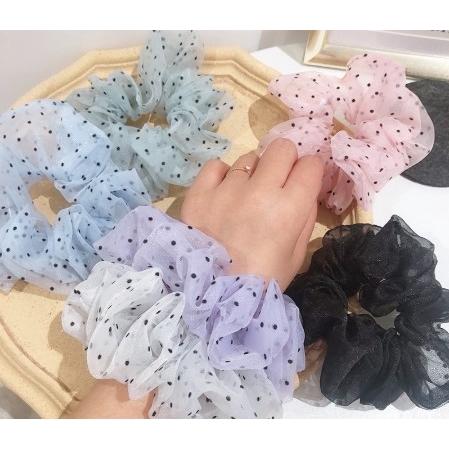 Dây Buộc Tóc Phối Lưới Đính Hạt Thời Trang Cho Nữ