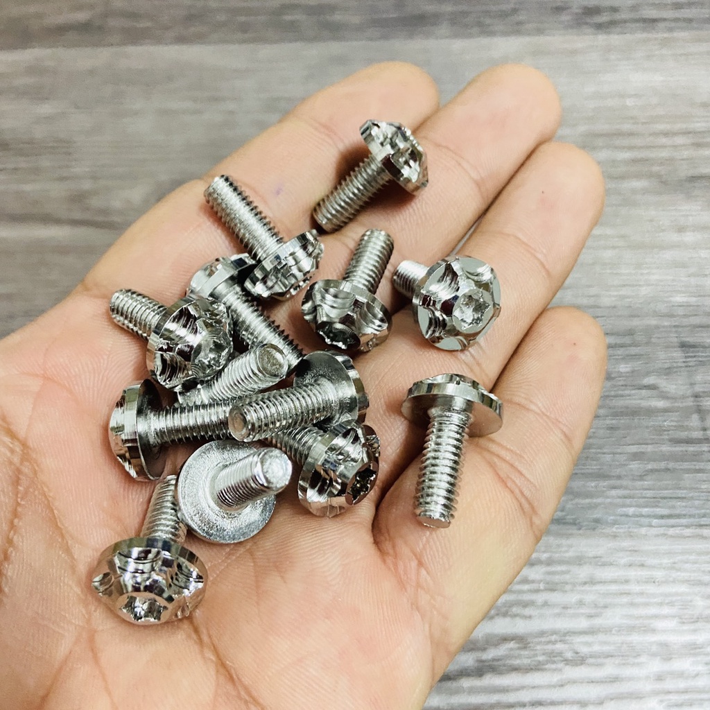 Ốc salaya inox lắp dàn áo, gác chân, đĩa phuộc xe máy từ 4ly, 5ly, 6ly, 8ly đầy đủ kích thước