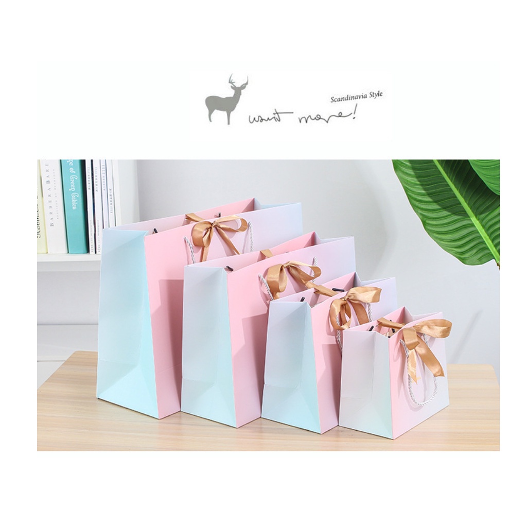 1 Túi Giấy Đựng Quà Thắt Nơ Xinh Xắn