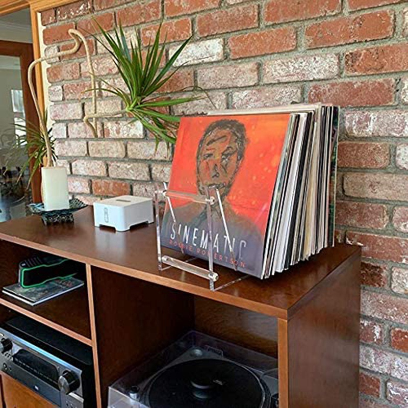 Giá Đỡ Đĩa Vinyl Trong Suốt Trưng Bày 50 LPs Để Bàn