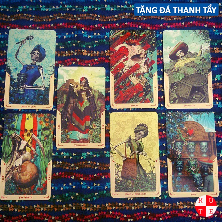 [Mã LIFE0503TOYS1 giảm 10% đơn 150k] Bài Tarot Santa Muerte Tarot 78 Lá Bài Tặng File Tiếng Anh Và Đá Thanh Tẩy C19