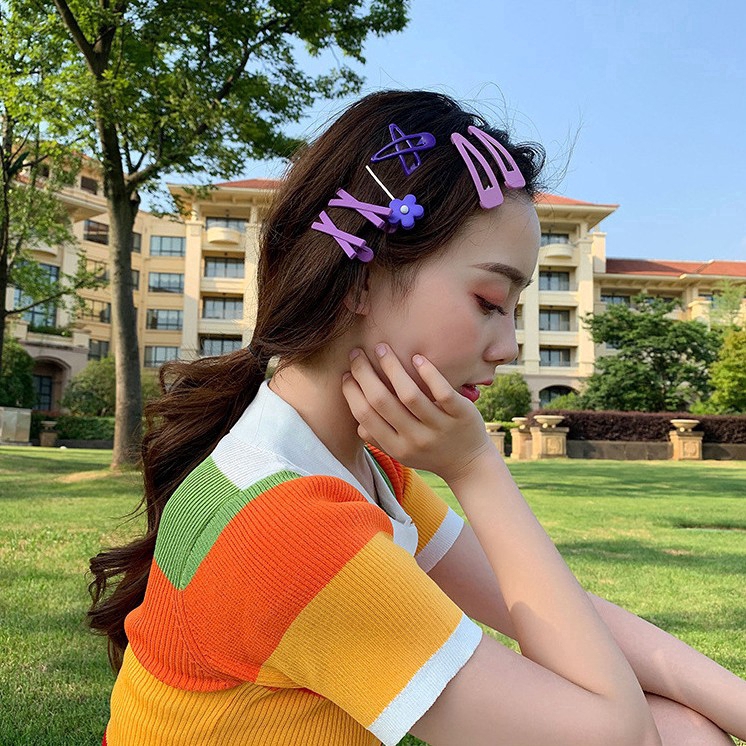 Set 7 Kẹp Tóc Màu Kẹo Đáng Yêu Thời Trang Cho Nữ