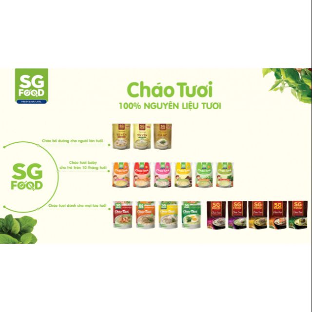 Cho bé lớn-Combo 8 gói cháo tươi của SG food