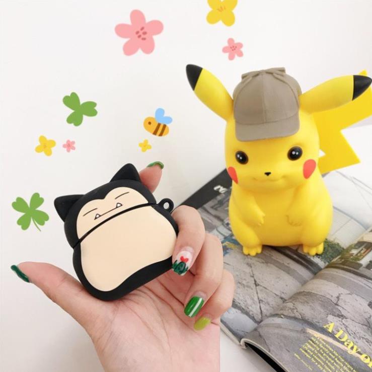 Case Airpods Pro - Vỏ Bao Đựng Bảo Vệ Ốp Tai Nghe, Sillicone Dẻo Chống Bám Bẩn,  Gấu Snorlax -Bestmall.vn
