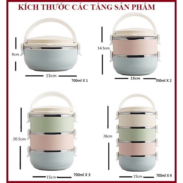 Cặp lồng giữ nhiệt 4 tầng