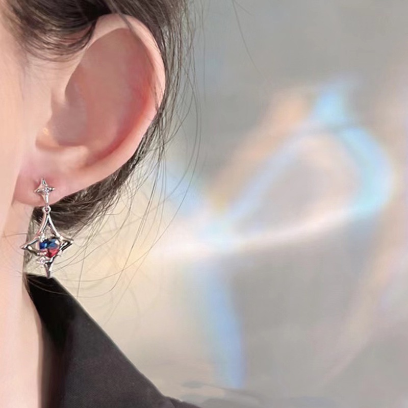 Bông Tai Đính Đá Zircon Hình Ngôi Sao Thời Trang Cao Cấp