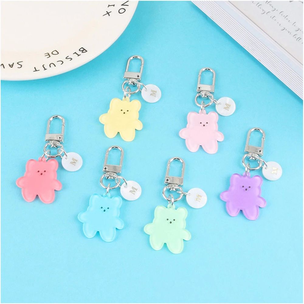 Móc khóa acrylic hình gấu màu kẹo dễ thương sáng tạo trang trí ô tô/ balo cho nữ