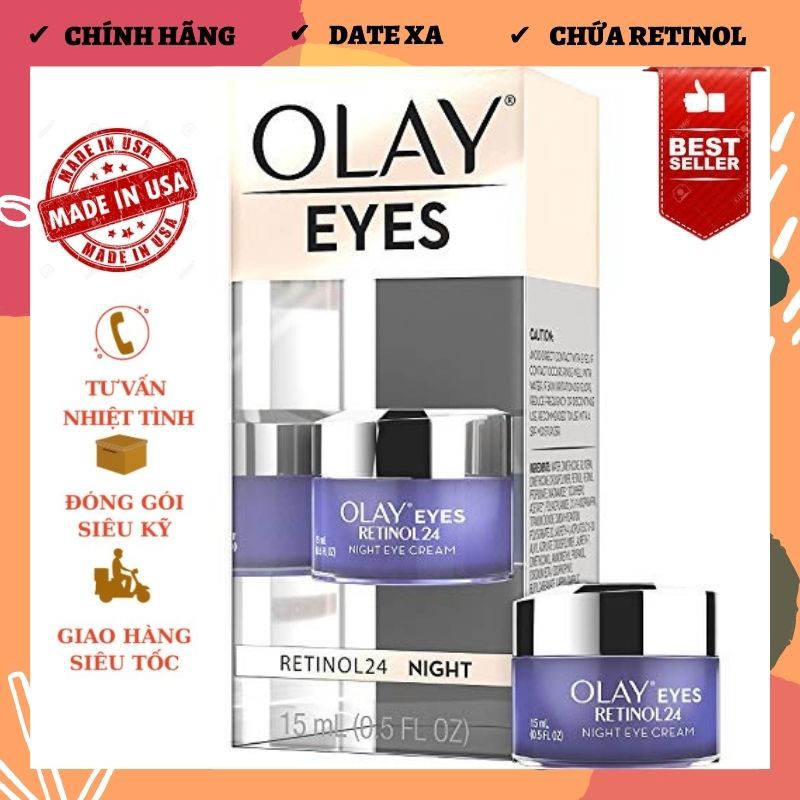 [HÀNG MỸ] Kem dưỡng mắt chứa Retinol OLAY EYES RETINOL 24 NIGHT 15ML