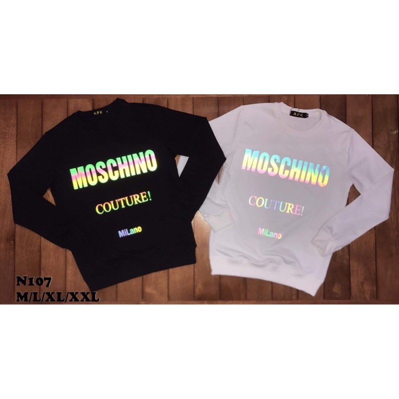 ck [New] Áo nỉ thu đông MOSCHINO phản quang dài tay cổ tròn, áo nỉ nam nữ 2020 - Bee Shop