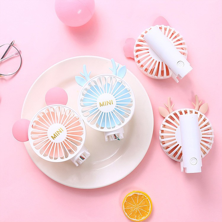 Quạt mini cầm tay tích điện hình đáng yêu siêu bền