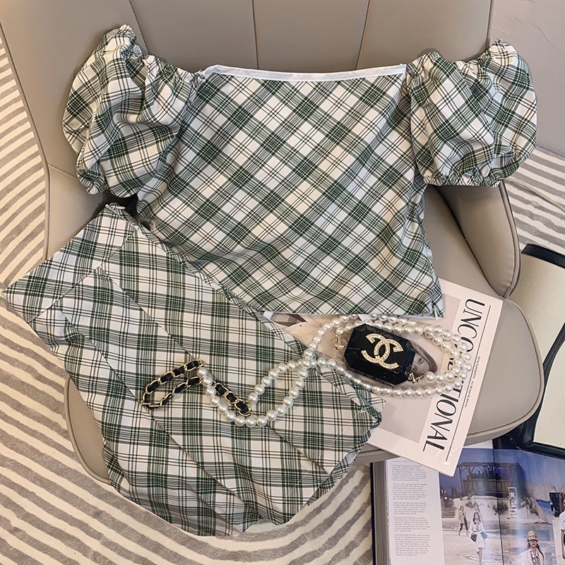 Bộ Áo Sơ Mi Ngắn Tay + Chân Váy Xếp Ly Đáng Yêu Thời Trang Cho Nữ