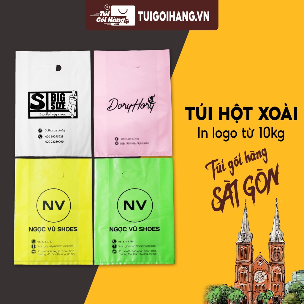 1 KG Túi Hột Xoài Túi PE Dẻo Có Đục Lỗ TUIGOIHANG - In Logo Từ 10kg