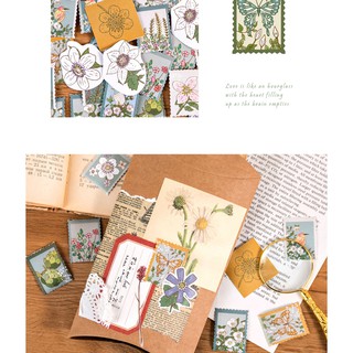 Hộp 46 miếng sticker mẫu con bướm retro
