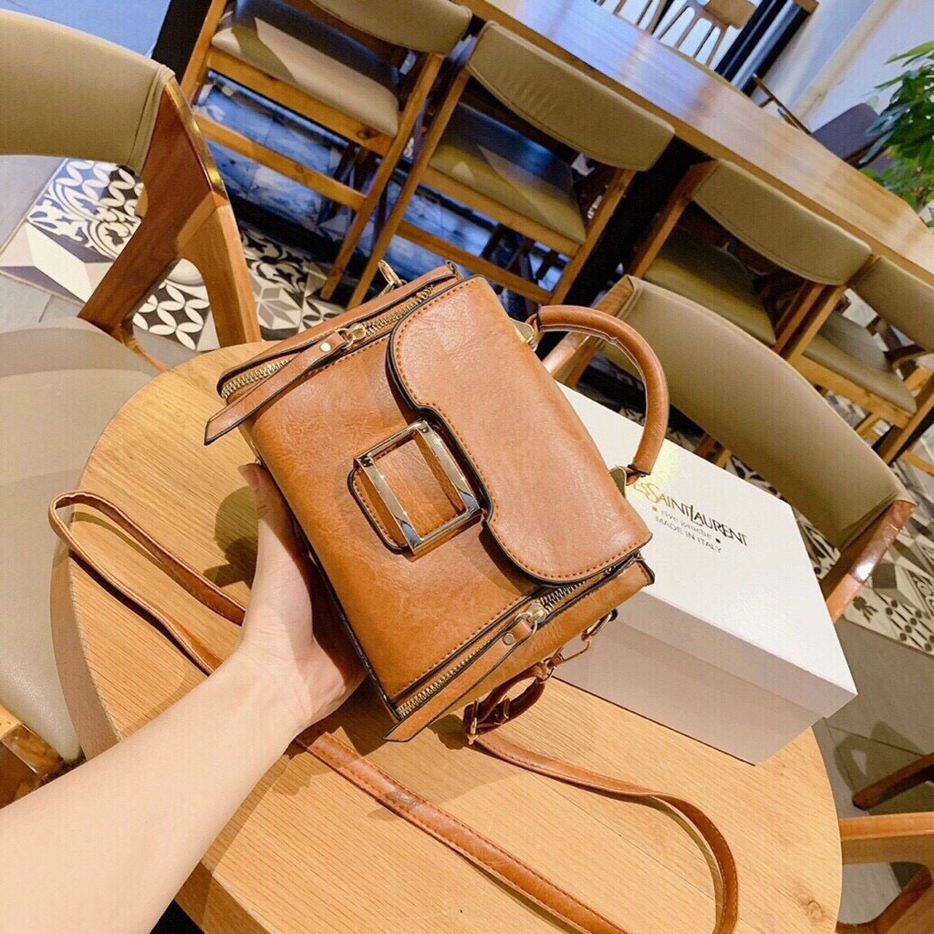 TÚI XÁCH NỮ ĐEO CHÉO SẺ SƯỜN MACO DA MỀM T26