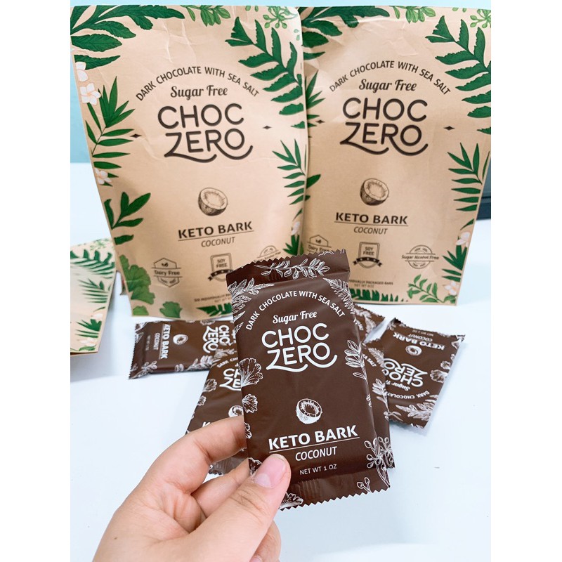 Socola Đen ( Dark Chocolate) không đường ChocZero (keto, eat clean, tiểu đường, ăn kiêng)