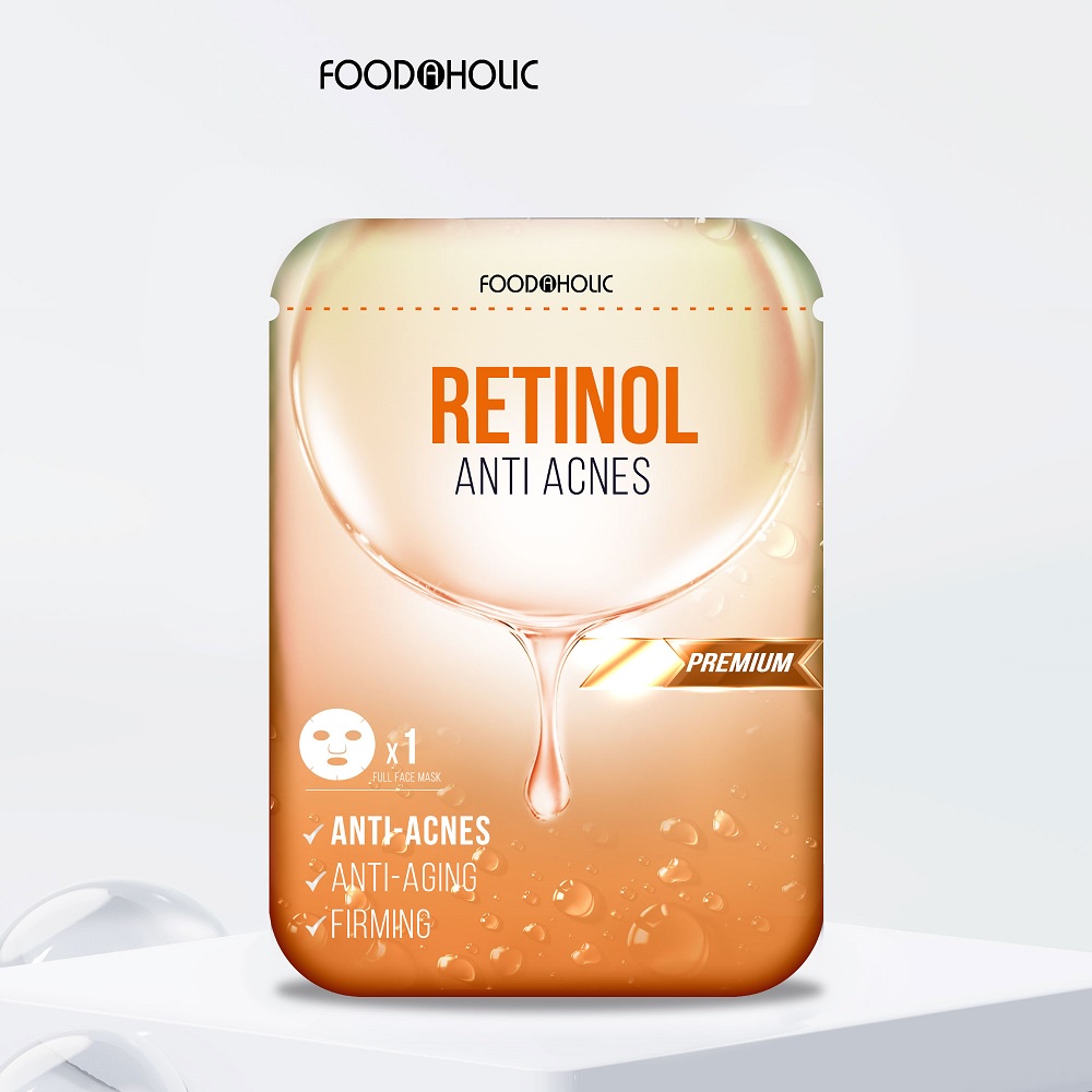 Mặt nạ giảm mụn, tái tạo da Foodaholic Retinol Anti Acnes Mask 23ml - RETINOL