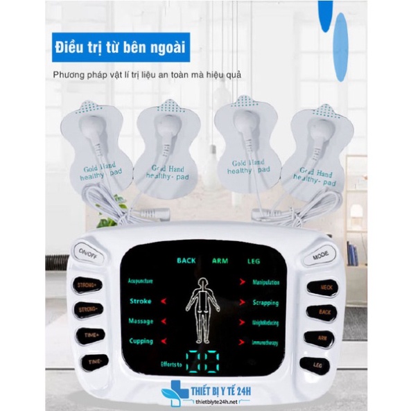 Máy massage xung điện 8 miếng dán YTK-309B, máy mát xa 8 chế độ massage 15 cường độ xung điện