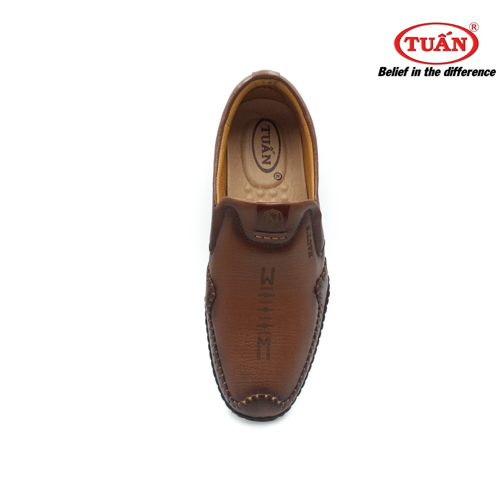 Giày da nam giày mọi nam quai da bò nhập khẩu đế cao su thương hiệu Tuấn GXHU-338