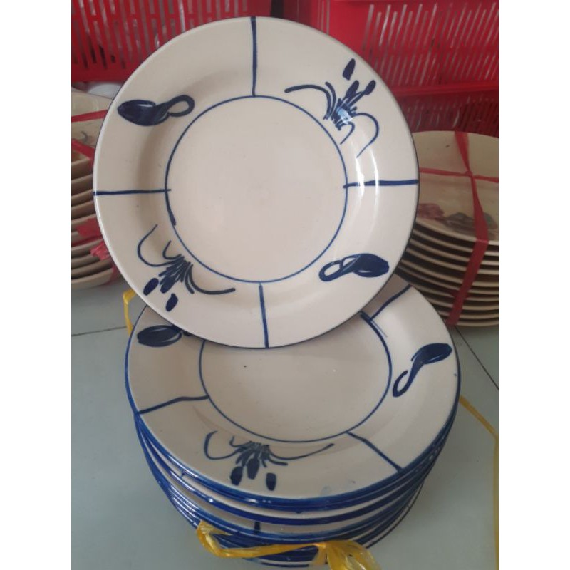 Dĩa Cua Lớn Mẫu Dày 20*3cm Hàng Đẹp Vẽ Tay