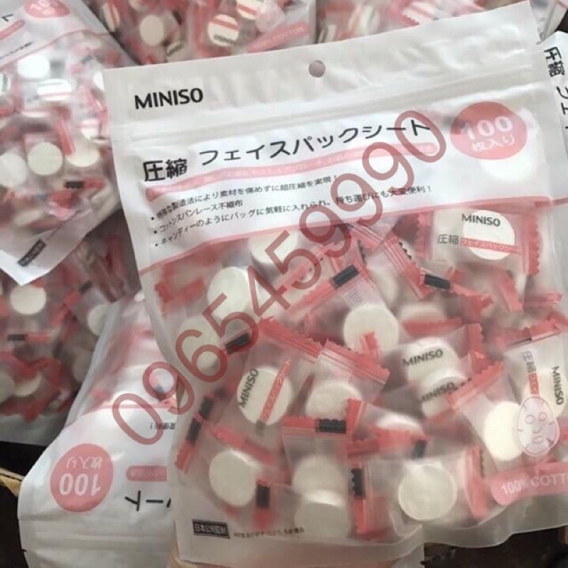 Mặt nạ viên nén miniso 100 viên hàng của Nhật