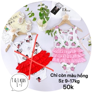 Bộ bơi dâu hồng cho bé gái