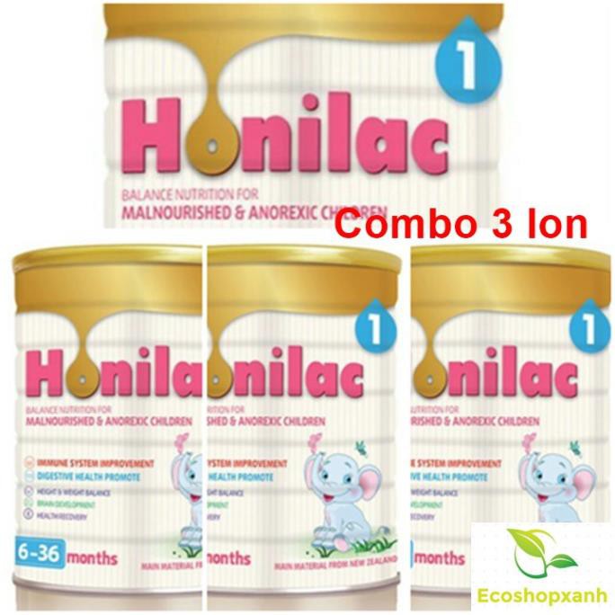 Combo 3 lon Sữa Honilac số 1 900g Date 2022