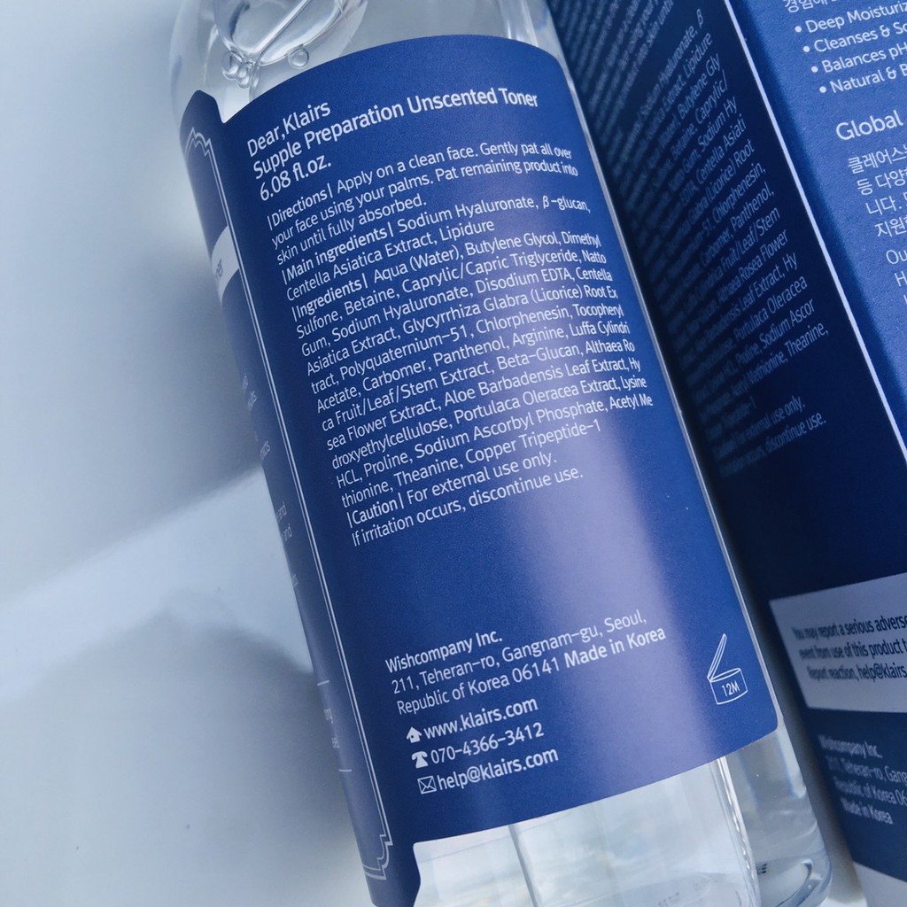 Nước hoa hồng cho da nhạy cảm dưỡng ẩm không mùi Klairs Supple Preparation Unscented Toner | BigBuy360 - bigbuy360.vn