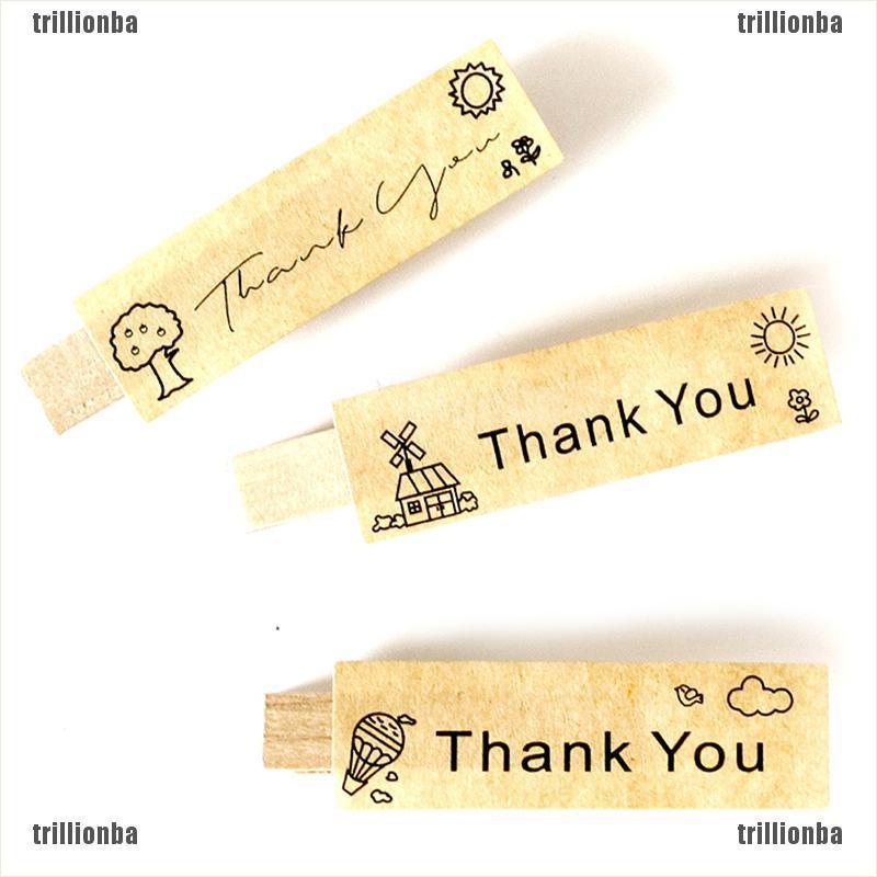 （trillionba）120pcs Kraft Thank You Stickers Creative Handmade Craft Envelope Sealing Labels